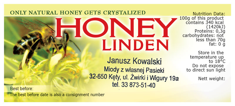 Label Honey multifloral